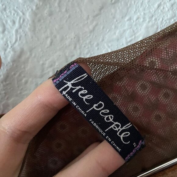 Free People Sleeveless Floral Boho Split V-Neck Shift Dress Womens 2 Fairycore - Picture 6 of 10